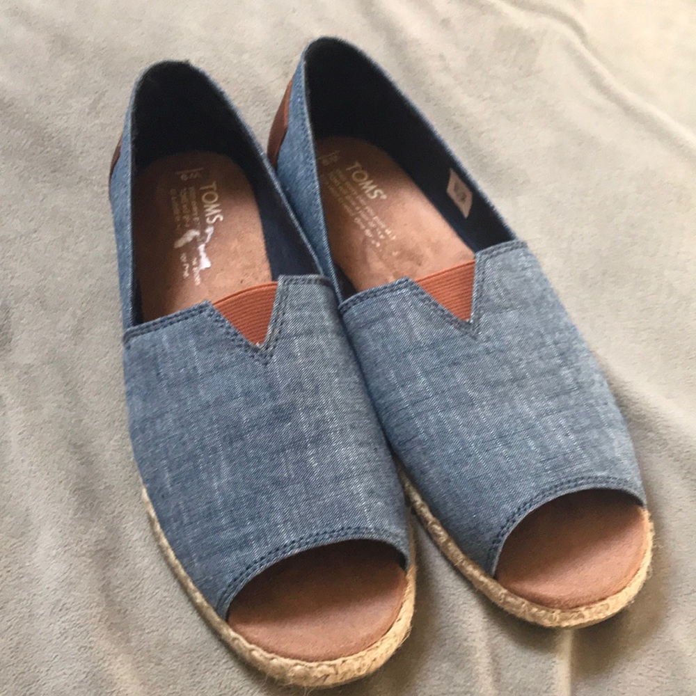 Chambray TOMS Alpargata Open Toe